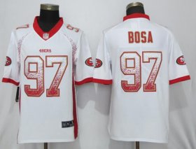 Wholesale Cheap Nike 49ers #97 Nick Bosa White Men\'s Stitched NFL Limited Rush Drift Fashion Jersey