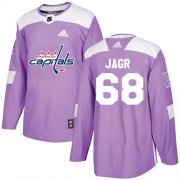 Wholesale Cheap Adidas Capitals #68 Jaromir Jagr Purple Authentic Fights Cancer Stitched NHL Jersey