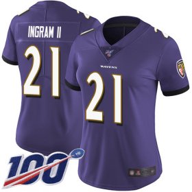 Wholesale Cheap Nike Ravens #21 Mark Ingram II Purple Team Color Women\'s Stitched NFL 100th Season Vapor Limited Jersey