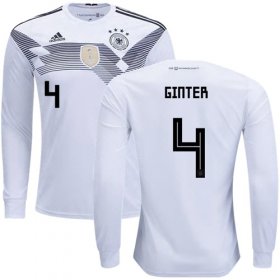 Wholesale Cheap Germany #4 Ginter White Home Long Sleeves Soccer Country Jersey