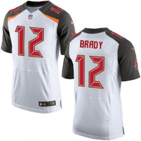 Wholesale Cheap Nike Buccaneers #12 Tom Brady White Men\'s Stitched NFL New Elite Jersey