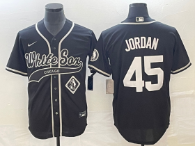 Wholesale Cheap Men\'s Chicago White Sox #45 Michael Jordan Black Cool Base Stitched Baseball Jersey1