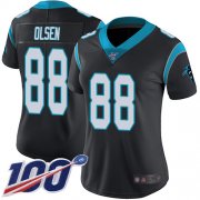 Wholesale Cheap Nike Panthers #88 Greg Olsen Black Team Color Women's Stitched NFL 100th Season Vapor Limited Jersey