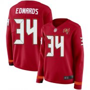 Wholesale Cheap Nike Buccaneers #34 Mike Edwards Red Team Color Women's Stitched NFL Limited Therma Long Sleeve Jersey