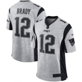 Wholesale Cheap Nike Patriots #12 Tom Brady Gray Men\'s Stitched NFL Limited Gridiron Gray II Jersey