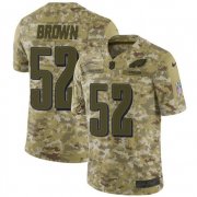 Wholesale Cheap Nike Eagles #52 Asantay Brown Camo Men's Stitched NFL Limited 2018 Salute To Service Jersey