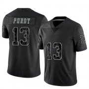 Wholesale Cheap Men's San Francisco 49ers #13 Brock Purdy Black Reflective Limited Stitched Football Jersey