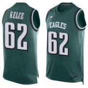 Wholesale Cheap Nike Eagles #62 Jason Kelce Midnight Green Team Color Men's Stitched NFL Limited Tank Top Jersey