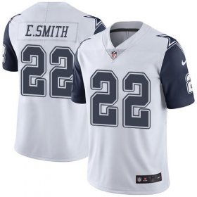 Wholesale Cheap Nike Cowboys #22 Emmitt Smith White Men\'s Stitched NFL Limited Rush Jersey