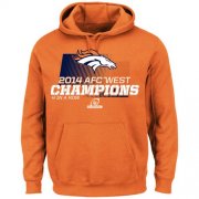 Wholesale Cheap Denver Broncos Majestic 2014 AFC West Division Champions Hoodie Orange