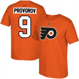 Wholesale Cheap Philadelphia Flyers #9 Ivan Provorov Reebok Name & Number T-Shirt Orange
