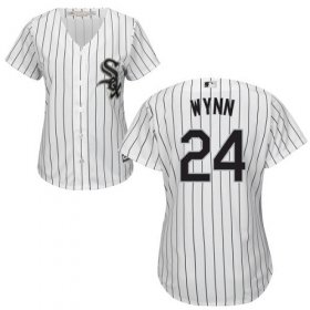 Wholesale Cheap White Sox #24 Early Wynn White(Black Strip) Home Women\'s Stitched MLB Jersey