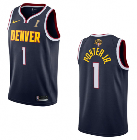 Wholesale Cheap Men\'s Denver Nuggets #1 Michael Porter Jr. Navy 2023 Finals Champions Icon EditionStitched Basketball Jersey