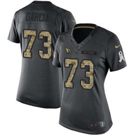 Wholesale Cheap Nike Cardinals #73 Max Garcia Black Women\'s Stitched NFL Limited 2016 Salute to Service Jersey