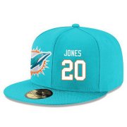 Wholesale Cheap Miami Dolphins #20 Reshad Jones Snapback Cap NFL Player Aqua Green with White Number Stitched Hat