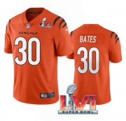 Wholesale Cheap Men's Cincinnati Bengals #30 Jessie Bates 2022 Orange Super Bowl LVI Vapor Limited Stitched Jersey