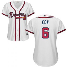 Wholesale Cheap Braves #6 Bobby Cox White Home Women\'s Stitched MLB Jersey
