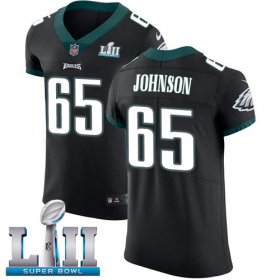 Wholesale Cheap Nike Eagles #65 Lane Johnson Black Alternate Super Bowl LII Men\'s Stitched NFL Vapor Untouchable Elite Jersey