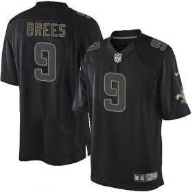 Wholesale Cheap Nike Saints #9 Drew Brees Black Men\'s Stitched NFL Impact Limited Jersey