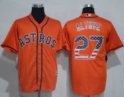 Wholesale Cheap Astros #27 Jose Altuve Orange USA Flag Fashion Stitched MLB Jersey