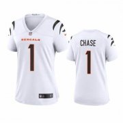 Women Cincinnati Bengals #1 Ja Marr Chase White Limited Vapor Jersey