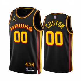 Wholesale Cheap Men\'s Atlanta Hawks Active Player Custom 2022-23 Black Statement Edition Stitched Jersey