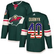 Wholesale Cheap Adidas Wild #40 Devan Dubnyk Green Home Authentic USA Flag Stitched Youth NHL Jersey