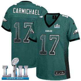Wholesale Cheap Nike Eagles #17 Harold Carmichael Midnight Green Team Color Super Bowl LII Women\'s Stitched NFL Elite Drift Fashion Jersey