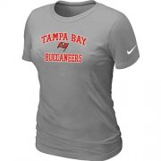 Wholesale Cheap Women's Nike Tampa Bay Buccaneers Heart & Soul NFL T-Shirt Light Grey