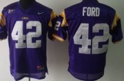 Wholesale Cheap LSU Tigers #42 Michael Ford Purple Jersey
