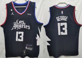 Wholesale Cheap Men\'s Los Angeles Clippers #13 Paul George Black Stitched Jersey