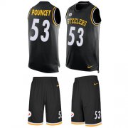 Wholesale Cheap Nike Steelers #53 Maurkice Pouncey Black Team Color Men's Stitched NFL Limited Tank Top Suit Jersey