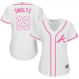Wholesale Cheap Braves #29 John Smoltz White/Pink Fashion Women\'s Stitched MLB Jersey