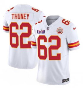 Cheap Men\'s Kansas City Chiefs #62 Joe Thuney White 2024 F.U.S.E. Super Bowl LVIII Patch Vapor Untouchable Limited Football Stitched Jersey