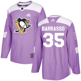 Wholesale Cheap Adidas Penguins #35 Tom Barrasso Purple Authentic Fights Cancer Stitched NHL Jersey