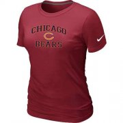 Wholesale Cheap Women's Nike Chicago Bears Heart & Soul NFL T-Shirt Red