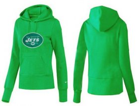 Wholesale Cheap Women\'s New York Jets Logo Pullover Hoodie Green