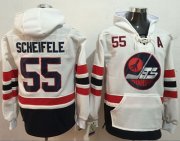 Wholesale Cheap Jets #55 Mark Scheifele White Name & Number Pullover NHL Hoodie