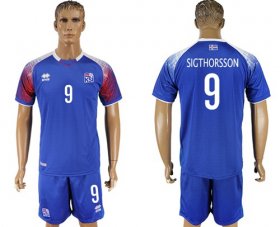 Wholesale Cheap Iceland #9 Sigthorsson Home Soccer Country Jersey