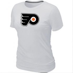 Wholesale Cheap Women\'s Philadelphia Flyers Big & Tall Logo White NHL T-Shirt