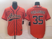 Wholesale Cheap Men's Houston Astros #35 Justin Verlander Orange With Patch Cool Base Stitched Baseball Jersey
