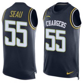 Wholesale Cheap Nike Chargers #55 Junior Seau Navy Blue Team Color Men\'s Stitched NFL Limited Tank Top Jersey