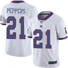 Wholesale Cheap Nike Giants #21 Jabrill Peppers White Men\'s Stitched NFL Limited Rush Jersey