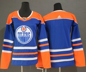 Wholesale Cheap Adidas Oilers Blank Royal Alternate Authentic Women\'s Stitched NHL Jersey
