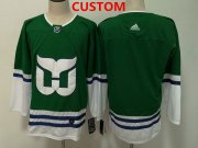 Wholesale Cheap Men's Hartford Whalers Custom Green Adidas Jersey