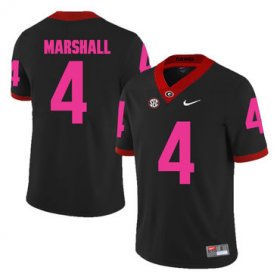 Wholesale Cheap Georgia Bulldogs 4 Keith Marshall Black Breast Cancer Awareness College Football Jersey
