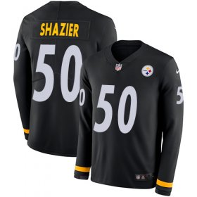 Wholesale Cheap Nike Steelers #50 Ryan Shazier Black Team Color Men\'s Stitched NFL Limited Therma Long Sleeve Jersey