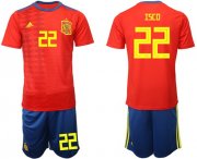 Wholesale Cheap Spain #22 Isco Home Soccer Country Jersey