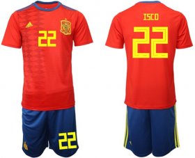 Wholesale Cheap Spain #22 Isco Home Soccer Country Jersey