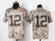 Wholesale Cheap Nike Colts #12 Andrew Luck Camo Men's Stitched NFL New Elite USMC Jersey